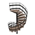Modern Spiral Staircase 3D model small image 3