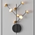 Brass and Black Metal Bloom Wall Lamp 3D model small image 1