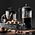 Sleek 3-Piece Coffee Set 3D model small image 2