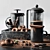 Sleek 3-Piece Coffee Set 3D model small image 6