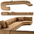 Baxter PIAF Sofa: Sophistication Redefined 3D model small image 1