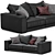 Sleek Budapest Leather Sofa 3D model small image 2