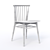 Modern Rus Black Dining Chair 3D model small image 3