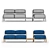 Modular T-Block Furniture Collection 3D model small image 6