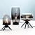 Refraction Trio: Wooden Table Lamps 3D model small image 3