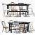 Sleek Dining Set: IKEA Table & Chairs 3D model small image 1