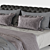 Luxurious Chesterfield Bed 3D model small image 3
