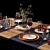 Modern Tableware Set: 3D Models & Materials 3D model small image 1