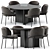 Elegant FIL NOIR Chair & LOU Dining Table Set 3D model small image 1