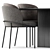 Elegant FIL NOIR Chair & LOU Dining Table Set 3D model small image 2