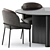 Elegant FIL NOIR Chair & LOU Dining Table Set 3D model small image 4