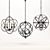 Elegant Triple Chandelier Orb 3D model small image 4