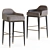 Sleek Lacquered Bar Stool 3D model small image 1