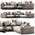 Elegant Flexform Grandemare Sectional 3D model small image 1