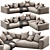 Elegant Flexform Grandemare Sectional 3D model small image 2