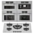 Gray White Kitchen Set: Cooktop, Microwave, Oven, Hood, Sink 3D model small image 2