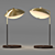 Modern Gold & Wood Table Lamp 3D model small image 1