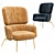 Cozy Cotton Lounge Chair 3D model small image 1