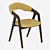 Elegant Ganit Dining Chair: Fabric, Velvmmet, Timber 3D model small image 3