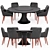 Elegant Modern Dining Table Set 3D model small image 1