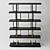 Elegant Kris Bookcase: Black Lacquered Shelves with Polished Brass Stands 3D model small image 1
