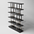 Elegant Kris Bookcase: Black Lacquered Shelves with Polished Brass Stands 3D model small image 2