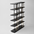 Elegant Kris Bookcase: Black Lacquered Shelves with Polished Brass Stands 3D model small image 3