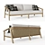 Stylish 90" Malta Teak Sofa 3D model small image 1