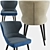 Velvet-Backed Madison Halved Armchair 3D model small image 1