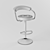 Sleek Leather Chrome Bar Stool 3D model small image 2