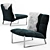 Modern Wool Upholstered Armchair 3D model small image 1