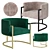 Velvet Confidante Accent Chair 3D model small image 1