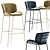 Modern Upholstered Bar Stool 3D model small image 1