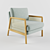 Chic Cane Accent Armchair 3D model small image 1