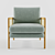 Chic Cane Accent Armchair 3D model small image 3