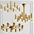 Retro Italian Gold Chandelier 3D model small image 1