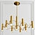 Retro Italian Gold Chandelier 3D model small image 2