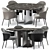 Elegant Angie Chair & Wedge Table by Minotti 3D model small image 1