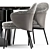 Elegant Angie Chair & Wedge Table by Minotti 3D model small image 2