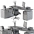 Modern Gray Black Office Set 3D model small image 4
