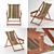 Wooden Beach Chair. Lightweight and Sturdy. 3D model small image 1