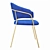 Glam Gold Side Chair: Modern Elegance 3D model small image 3