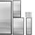 4-Panels Embossed Glass Partition 3D model small image 1