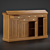 Luxury Yacht Oak Cabinet 3D model small image 2