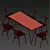 Elegant 4union Dining Set 3D model small image 3