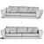 Elegant Pregno Normandie Sofa 3D model small image 2