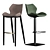 Industrial Eco-Leather Bar Stool Set 3D model small image 1