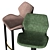 Industrial Eco-Leather Bar Stool Set 3D model small image 2