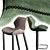 Industrial Eco-Leather Bar Stool Set 3D model small image 3