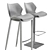 Industrial Eco-Leather Bar Stool Set 3D model small image 4